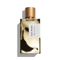 Silky Woods Goldfield & Banks perfume in rectangular metallic gold bottle with a matching gold cap, shown on a white background with a soft shadow.