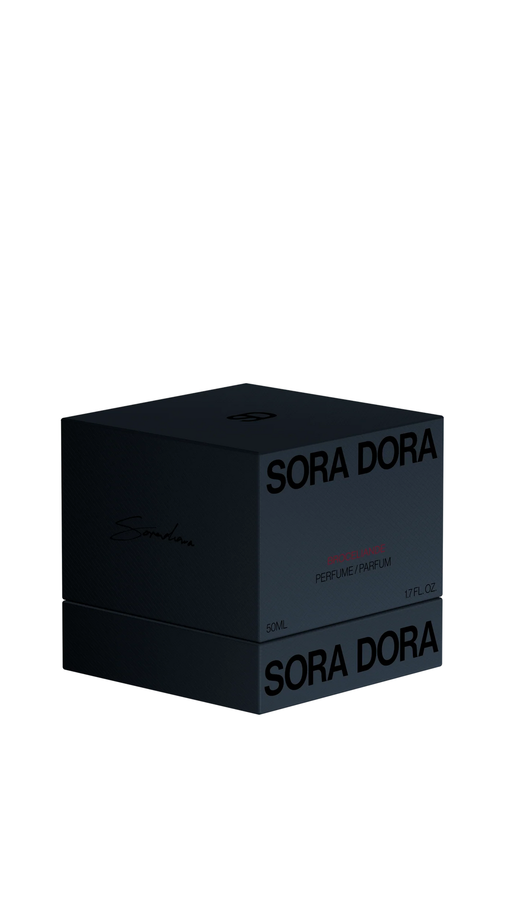 Black Sora Dora perfume packaging on a white background